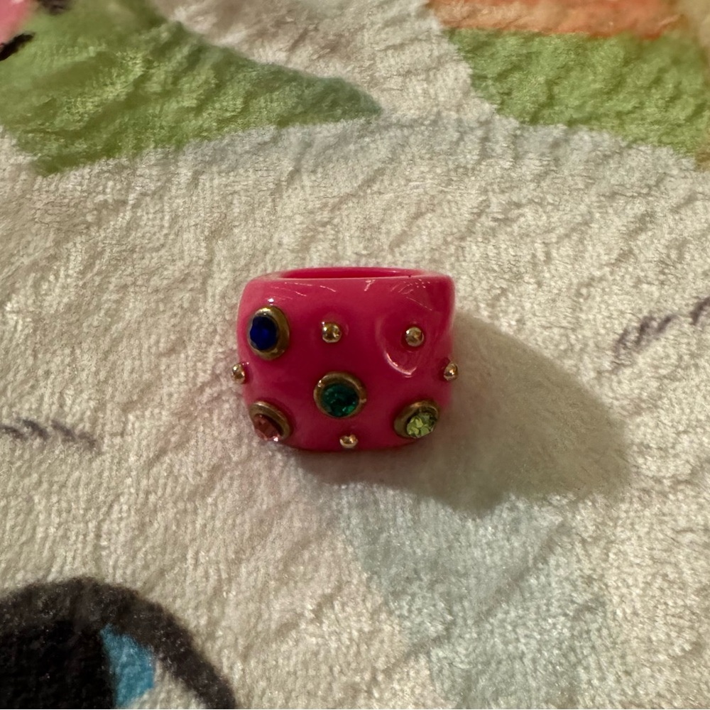 Y2K Chunky Bejeweled Neon Resin Ring